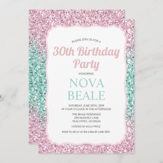 TOUT ÂGE - Parties scintillant Ombre Invitation d' (Devant / Derrière)