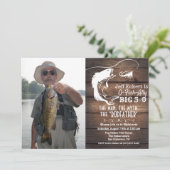 TOUT ÂGE - Pêche Anniversaire Photo Invitation (Debout devant)