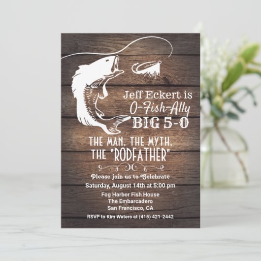 TOUT ÂGE - Pêche Invitation d'anniversaire (Debout devant)