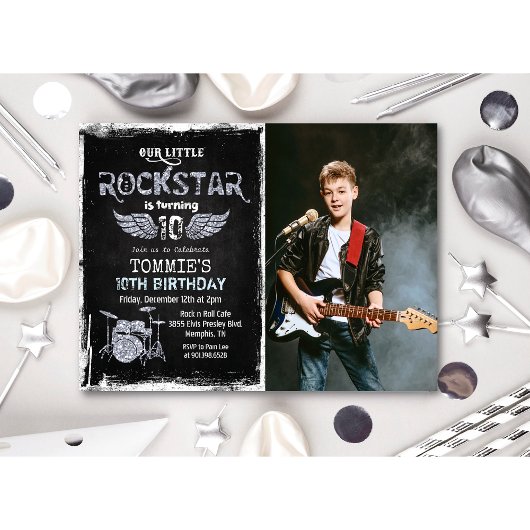 TOUT ÂGE - Photo Rockstar Birthday Invitation
