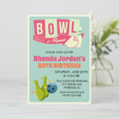 TOUT ÂGE - Retro Bowling Anniversaire Invitation (Debout devant)