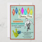 TOUT ÂGE - Retro Bowling Anniversaire Invitation (Devant)