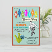 TOUT ÂGE - Retro Bowling Anniversaire Invitation (Debout devant)