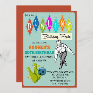 TOUT ÂGE - rétro invitation d'anniversaire de