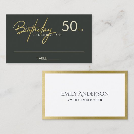 TOUT ÂGE SIMPLE BLACK OR CARTE D'ANNIVERSAIRE (Devant / Derrière)