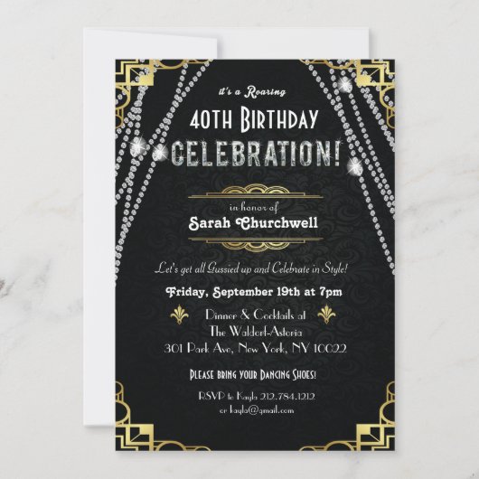 TOUT ÂGE - Superbe Invitation d'Anniversaire Art D (Devant)