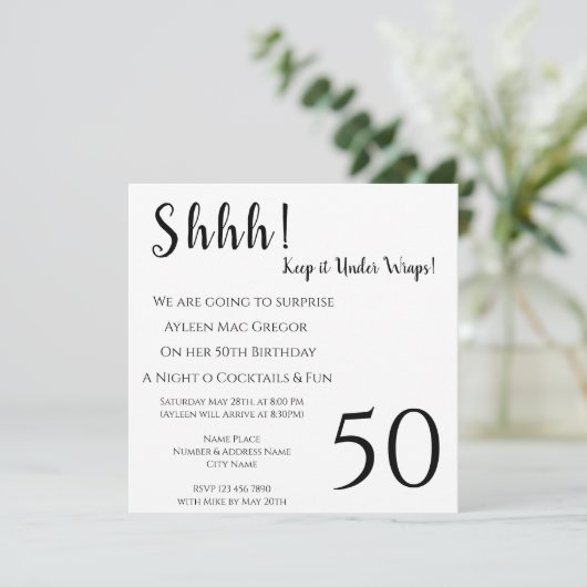 Tout âge Surprise Invitation Anniversaire (Debout devant)