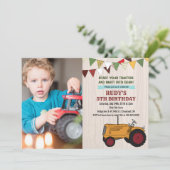 TOUT ÂGE - Tracteur Anniversaire Photo Invitation (Debout devant)