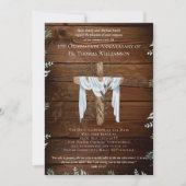 TOUT Anniversaire d'Ordination Invitation Bois rus (Devant)