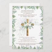 TOUT Anniversaire d'Ordination Invitation Bois rus (Devant / Derrière)