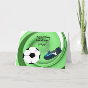 Tout autour Bon Guy Soccer Sport Carte Anniversair