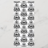 Tout blanc avec noir Damask Slim Dinner Menu (Dos)