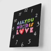 Tout Ce Dont Vous Avez Besoin Est Love Horloge Mur (Angle)