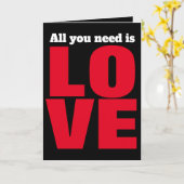 Tout ce dont vous avez besoin J'aime Carte de voeu (Fleur jaune)