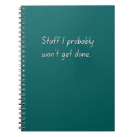 Tout ce que je vais faire Carnet drôle (Turquoise)