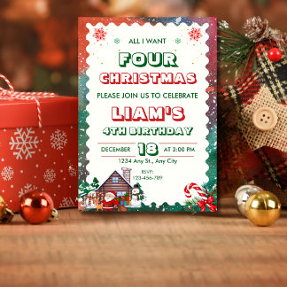 Tout ce que je veux pour Noël Invitation d'anniver