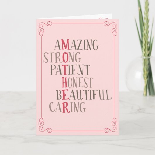 Tout ce que vous êtes heureux carte de fête des mè (Devant)