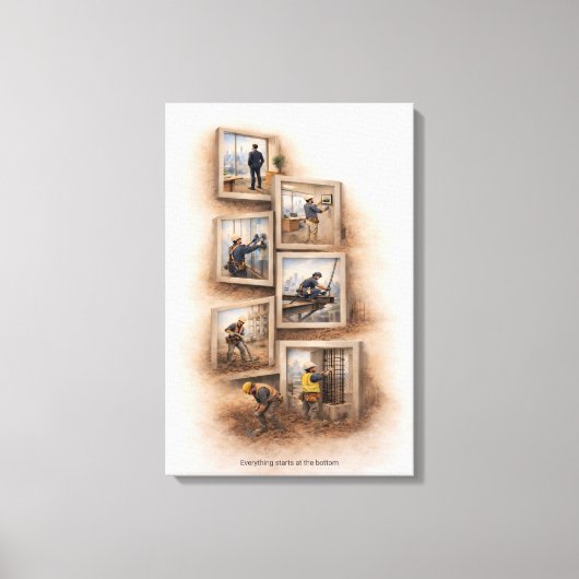 Tout commence par le bas  Impression sur toile (Recto)
