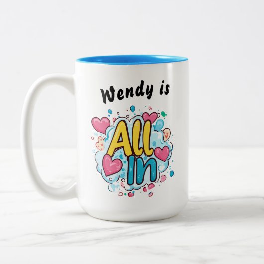 Tout dans" Mug de café personnalisé (Gauche)