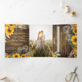 TOUT EN 1 PHOTO Mariage INVITER Programme RSVP Men (Intérieur)