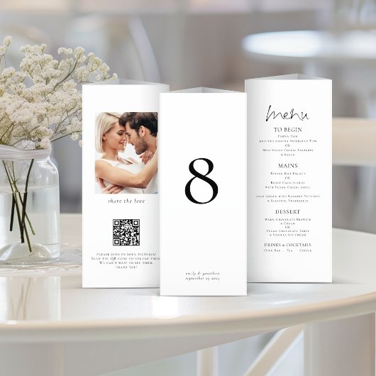 Tout en 1 Photo Mariage Menu Table Pas de blanc Tr