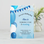 Tout en bleu Invitation d'anniversaire (Debout devant)