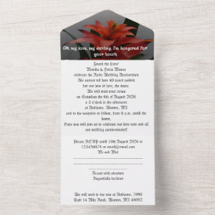 Tout En Un 40e anniversaire mariage invitation ruby rain mot