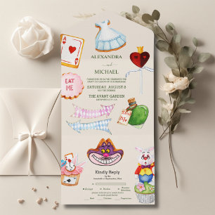 Tout En Un Alice au pays des merveilles Invitation de mariage