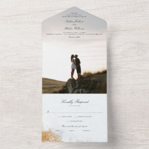 Tout En Un All in One Classic Luxe Marble Wedding Invitation