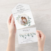 Tout En Un All in One Eucalyptus Greenery Wedding Invitation (Déchirure)