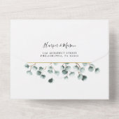 Tout En Un All in One Eucalyptus Greenery Wedding Invitation (Verso)