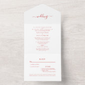 Tout En Un All in One Red Roses Mariage Invitation (À l'intérieur)