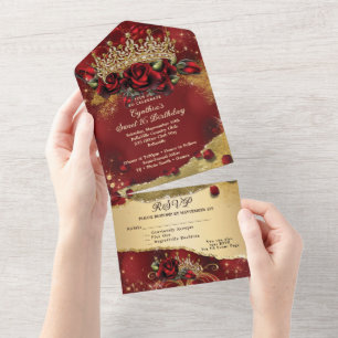 Tout En Un ALL IN ONE Sweet 16 Quince Invitation de l'événeme