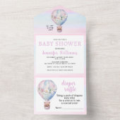 Tout en un baby shower de montgolfière invitation (À l'intérieur)