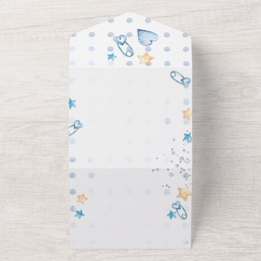 TOUT EN UN BÉBÉ GARÇON DOUCHE Invitation Design (Dehors)