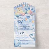 TOUT EN UN BÉBÉ GARÇON DOUCHE Invitation Design (À l'intérieur)