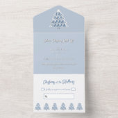 Tout En Un Blue All in One Christmas Event Invitation (À l'intérieur)