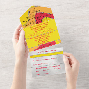 Tout En Un BM Bar Bat mitzvah All One Invitation Parties scin
