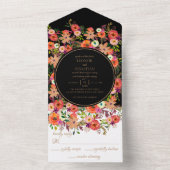 Tout En Un Bold Fall Floral Mariage All in One Invitation (À l'intérieur)
