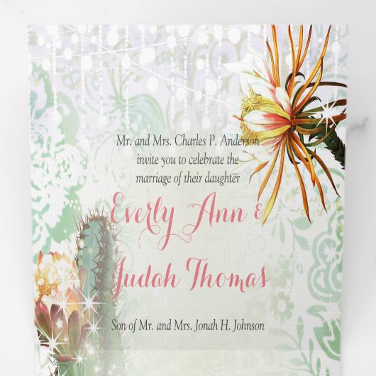 Tout en un Cactus Faire-part de mariage Succulent (Intérieur en premier)