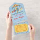 Tout En Un Carousel Cirque Invitation d'anniversaire (Déchirure)