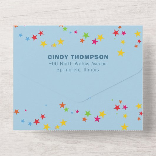 Tout En Un Carousel Cirque Invitation d'anniversaire (Verso)