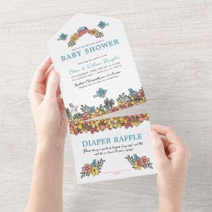 Tout en un C'est un garçon Invitation Baby shower 