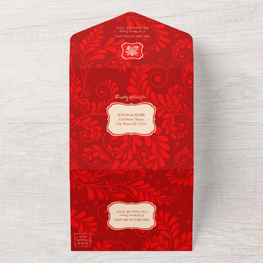 Tout en un Chinois Longévité Invitation Anniversai (Dehors)