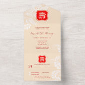 Tout en un Chinois Longévité Invitation Anniversai (À l'intérieur)