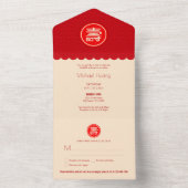 Tout en un Chinois Longévité Invitation Anniversai (À l'intérieur)