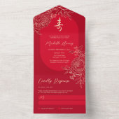 Tout en un Chinois Longévité Invitation Anniversai (À l'intérieur)