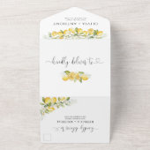 Tout En Un Citrus Lemon All in One Wedding Invitation (Dehors)