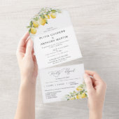 Tout En Un Citrus Lemon Wedding All in One Invitation (Déchirure)
