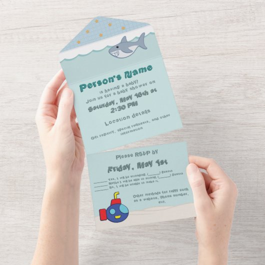 Tout En Un Durée du bain : Invitation tout-en-un (Déchirure)